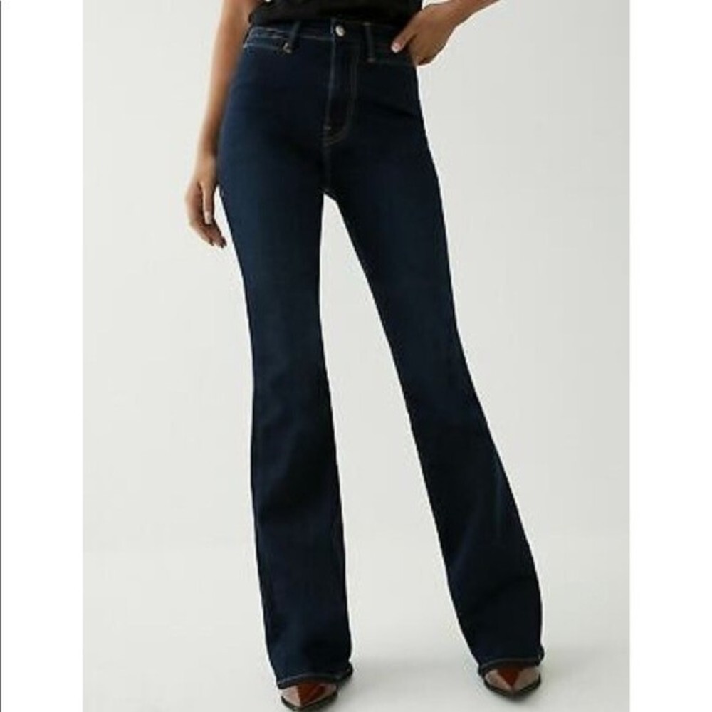 True Religion Fey Modern High Rise Trouser Flare Jeans in Lonestar